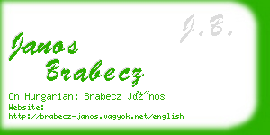 janos brabecz business card